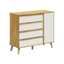 Cômoda Infantil Théo Peroba Off White c Amêndoa em 100 MDF