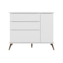 Cômoda Infantil Tina 110cm 100% MDF Branco Semi Brilho - sallar home