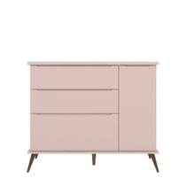 Cômoda Infantil Tina 110cm 100% MDF Rose Semi Brilho - sallar home