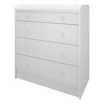 Cômoda Infantil Trocador Doce Sonho 4 Gavetas Branco - Qmovi