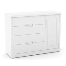 Cômoda Infantil Tutto New 1 Porta e 4 Gavetas 100% MDF Cor Branco - Matic Móveis