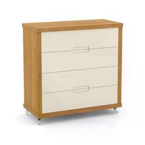 Cômoda Infantil Tutto New 4 Gavetas Freijó/Off White - Matic Móveis