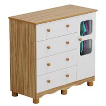 Cômoda Infantil Uli New 1 Porta e 4 Gavetas - Móveis Peroba Cômoda Infantil Uli New 1 Porta e 4 Gavetas - Móveis Peroba