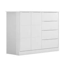 Cômoda Infantil Yumi 105cm 100% MDF Branco Semi Brilho - sallar home
