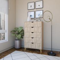 Cômoda Ipanema Alta 5 Gavetas em MDP e Pintura BP Fosca