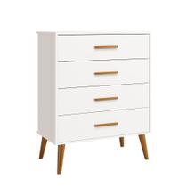 Cômoda Isis 4 Gavetas Branco Fosco