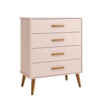 Cômoda Isis 4 Gavetas Rosa Fosco