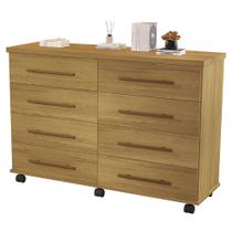 Comoda Jade com 8 Gavetas com corrediças metálicas telescópias com rodízios nos pés Quarto luxo Comoda Jade com 8 Gavetas com corrediças metálicas telescópias com rodízios nos pés Quarto luxo