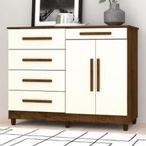 Cômoda Jasper 2 Portas 5 Gavetas Imbuia/Champanhe - Panorama Móveis