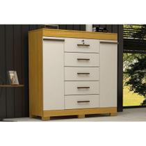 Cômoda Juvenil 2 Portas e 5 Gavetas Diana Cinamomo/Off White - ACP