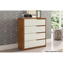 Cômoda Juvenil Atria c/ 4 Gavetas Amendola/Off White - Demóbile