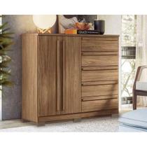 Cômoda Juvenil Málaga Gold 2 Portas e 5 Gavetas c/ Pés Jatoba - Santos Andirá