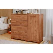 Cômoda Juvenil Malu c/ 1 Porta 4 Gavetas Cinamomo - Panan