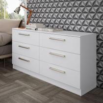 Cômoda Laura Madesa com 6 Gavetas Branco