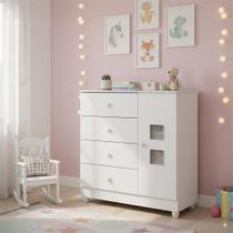 Cômoda Life De Bebê Quarto Infantil Com 1 Porta 4 Gavetas 100% MDF Cômoda Life De Bebê Quarto Infantil Com 1 Porta 4 Gavetas 100% MDF