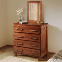 Cômoda Lisboa 4 Gavetas Madeira Maciça Mogano - Lanes