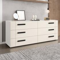 Cômoda Lisboa 6 Gavetas Branco/Creme - Politorno