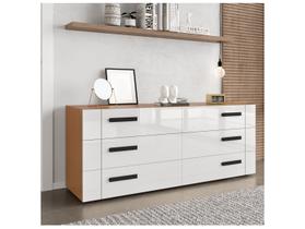 Cômoda Lisboa 6 Gavetas Freijó/Branco - Politorno Cômoda Lisboa 6 Gavetas Freijó/Branco - Politorno