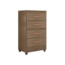 Cômoda Lite 4 Gavetas Carvalho Oak - Móveis Leão Cômoda Lite 4 Gavetas Carvalho Oak - Móveis Leão
