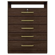 Cômoda Lizzy 5 Gavetas Ébano - Mercado dos Móveis