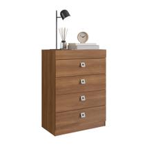 Cômoda Lock 4 Gavetas com Gabinete Oculto Marrom - Art In Móveis Cômoda Lock 4 Gavetas com Gabinete Oculto Marrom - Art In Móveis