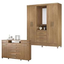Cômoda London e Guarda Roupa Casal Capelinha Pérsia Amêndola Touch - Demóbile Cômoda London e Guarda Roupa Casal Capelinha Pérsia Amêndola Touch - Demóbile