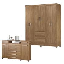 Cômoda London e Guarda Roupa Casal Flash 2 Amêndola Touch - Demóbile Cômoda London e Guarda Roupa Casal Flash 2 Amêndola Touch - Demóbile