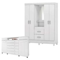 Cômoda London E Guarda Roupa Casal Lord Branco - Demóbile Cômoda London E Guarda Roupa Casal Lord Branco - Demóbile