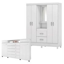 Cômoda London e Guarda Roupa Casal Lord Branco Flex - Demóbile Cômoda London e Guarda Roupa Casal Lord Branco Flex - Demóbile