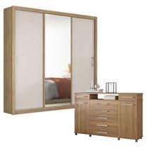 Cômoda London e Guarda Roupa Casal Residence Amêndola Off White - Demóbile Cômoda London e Guarda Roupa Casal Residence Amêndola Off White - Demóbile