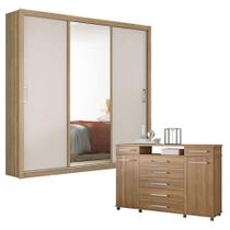 Cômoda London E Guarda Roupa Casal Residence Amêndola Off White - Demóbile Cômoda London E Guarda Roupa Casal Residence Amêndola Off White - Demóbile