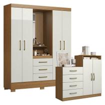 Cômoda Londres E Guarda Roupa Solteiro Paris 2045150 Atacama Off White - Aramóveis