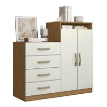 Comoda Londres Quarto com 4 Gavetas e 2 Portas Funcional Comoda Londres Quarto com 4 Gavetas e 2 Portas Funcional