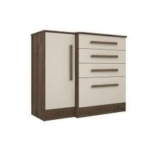 Cômoda Luna 4 Gavetas Ébano Rústico/Off White para Quarto Infantil - Qmovi