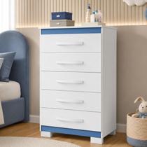 Cômoda Luton 5 Gavetas Branca MDP UV Texturizada Quarto Organizado e Moderno Cômoda Luton 5 Gavetas Branca MDP UV Texturizada Quarto Organizado e Moderno