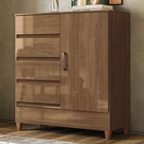 Cômoda Lux 1 Porta 4 Gavetas Jequitiba - Pnr Móveis Cômoda Lux 1 Porta 4 Gavetas Jequitiba - Pnr Móveis