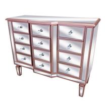 Cômoda Luxo Gaveteiro 12 gav revest Espelho Cristal Bisotado
