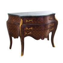 Cômoda Luxo Madeira de Lei Machetaria Xadrez Abaulado