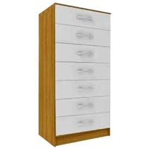 Cômoda Macabu 7 Gavetas Primicia Cor Cinamomo Off White Cômoda Macabu 7 Gavetas Primicia Cor Cinamomo Off White