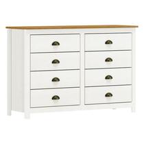 Comoda Madeira 8 Gavetas Branco/Freijó Topázio - FN