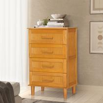 Cômoda Madeira Maciça Rústica Chicago 4 Gavetas Imbuia