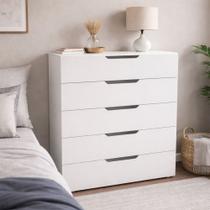 Cômoda Madri 5 Gavetas Branco - Politorno Cômoda Madri 5 Gavetas Branco - Politorno