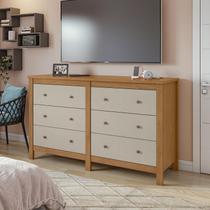 Cômoda Maggiore 6 Gavetas Amêndoa Clean /Off White
