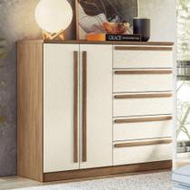 Cômoda Málaga Gold 2 Portas 5 Gavetas 3101 Jatoba/Areia - Santos Andirá Cômoda Málaga Gold 2 Portas 5 Gavetas 3101 Jatoba/Areia - Santos Andirá
