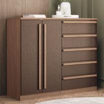 Cômoda Málaga Gold 2 Portas 5 Gavetas 3101 Wood/Terracota - Santos Andirá