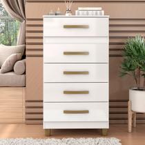 Cômoda Malta 5 Gavetas Branco - Fellicci