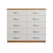 Cômoda Marbela - 10 Gavetas Com Puxadores Cromados Demolição / Branco - Evidência Móveis Demolição / Branco Cômoda Marbela - 10 Gavetas Com Puxadores Cromados Demolição / Branco - Evidência Móveis Demolição / Branco