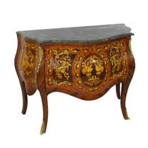 Cômoda Marchetaria Marmore e Bronze Alta Decoração Luxo