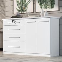 Comoda Mariah 4 Gavetas 2 Portas Com Chave Comoda Mariah 4 Gavetas 2 Portas Com Chave