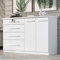 Comoda Mariah 4 Gavetas 2 Portas Com Chave